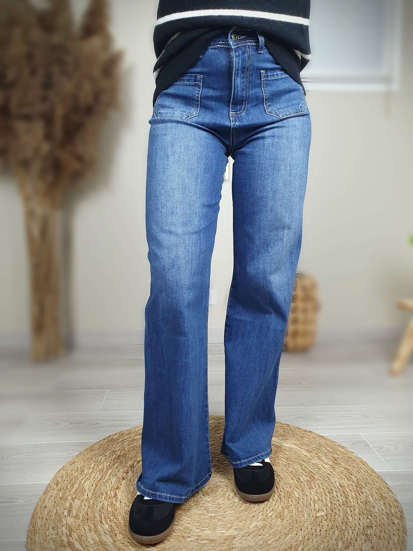 Jean femme coupe large