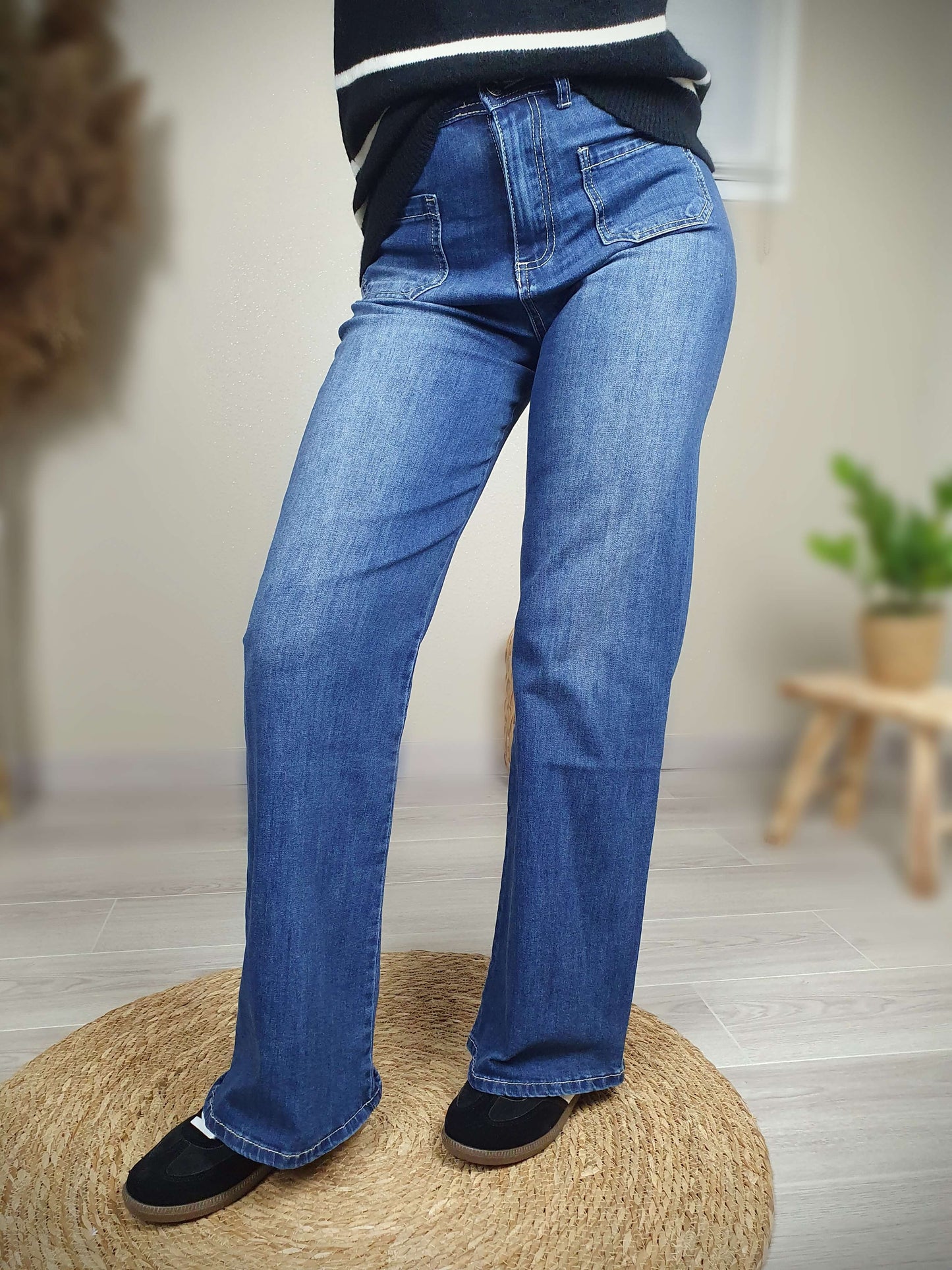 Jean femme coupe large