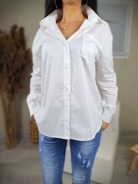 Chemise blanche manche longue de chez Gayano