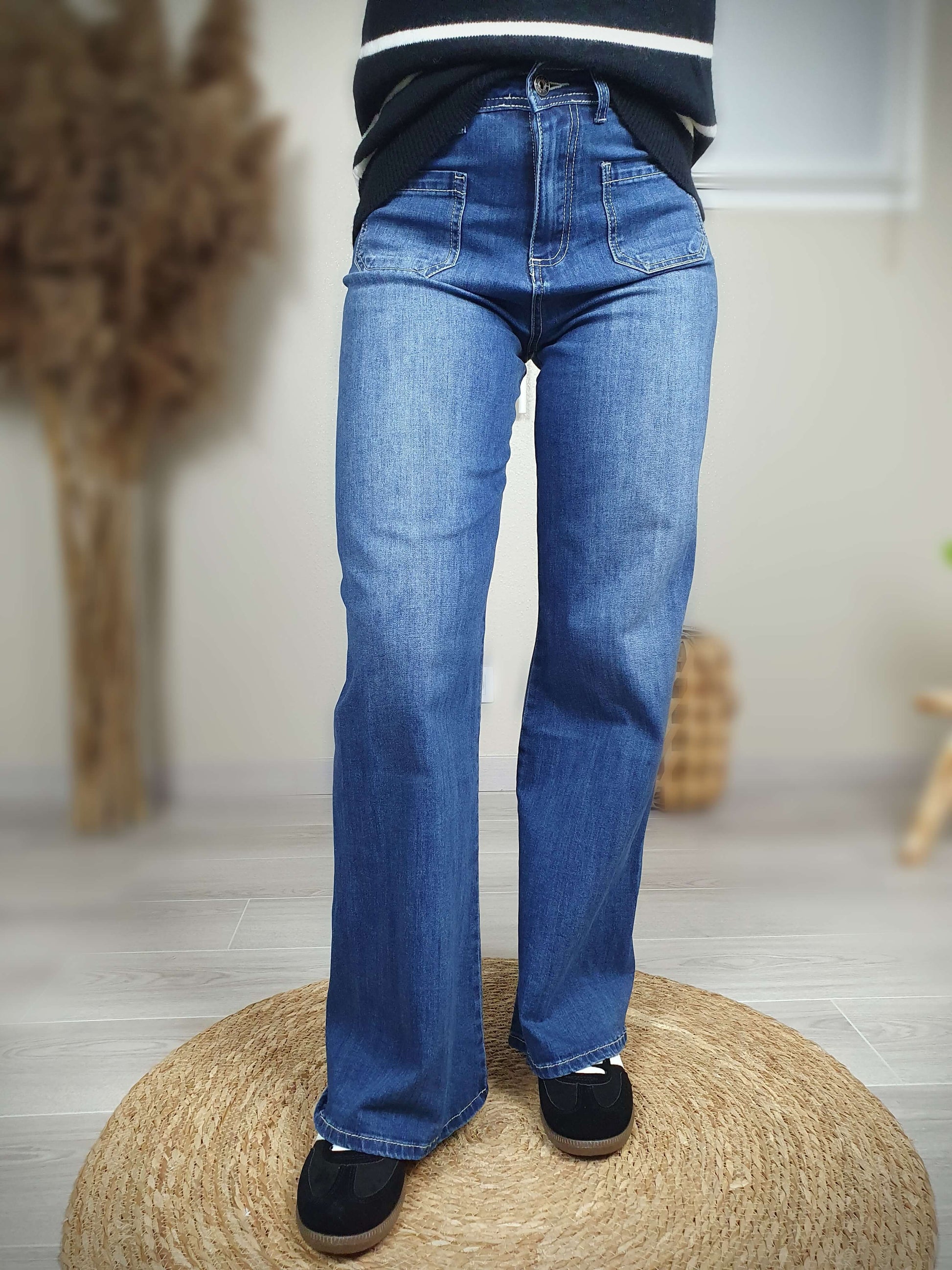 Jean femme coupe large