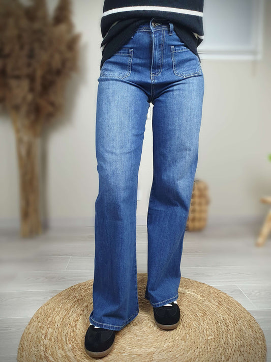 Jean femme coupe large
