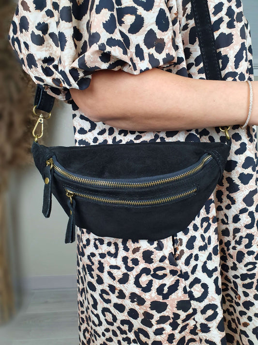 Sac banane en cuir JAKE noir