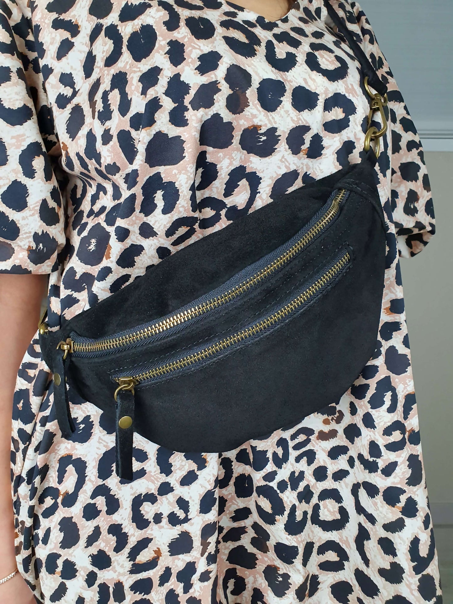 Sac banane en cuir JAKE noir