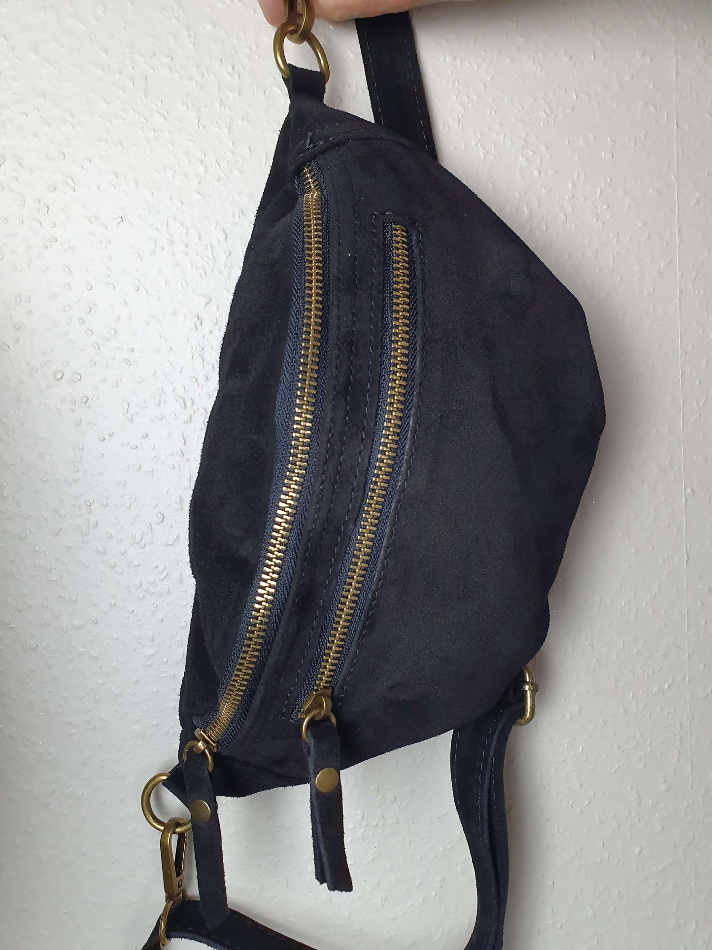 Sac banane en cuir JAKE noir